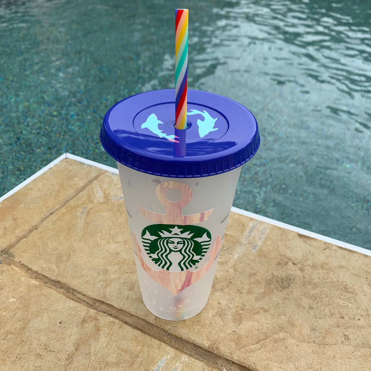 Starbucks Cup Color Changing Confetti Reusable Cold Cup With Straw